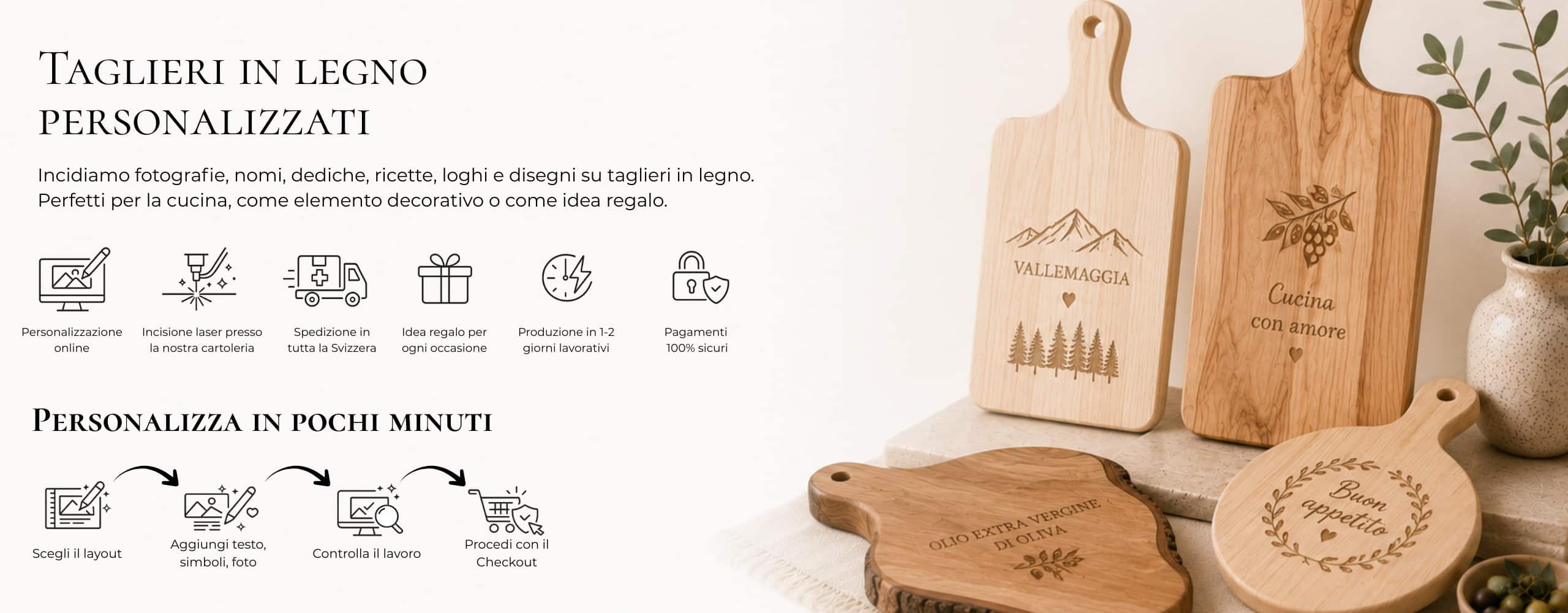 Banner della pagina taglieri in legno personalizzati