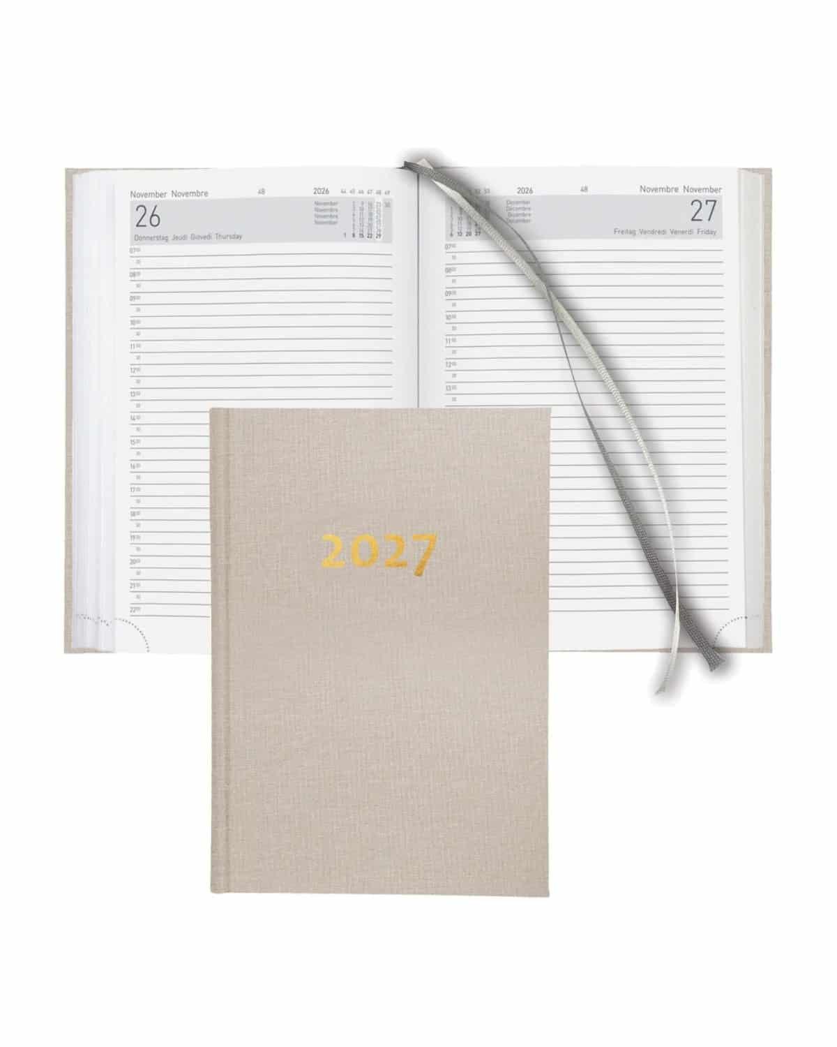BIELLA Agenda Executive 2027 806510100027U 1G/1P beige ML 14.5x20.5cm