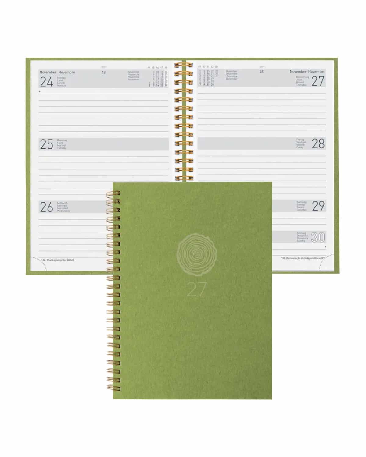 BIELLA Agenda Dispo Term 2027 808592310027U 1S/2P verde chia 14.5x20.5cm