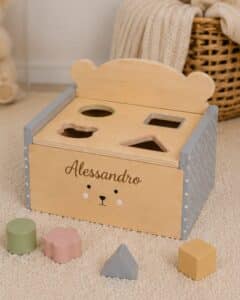 Scatola delle Forme in Legno Personalizzata Teddy