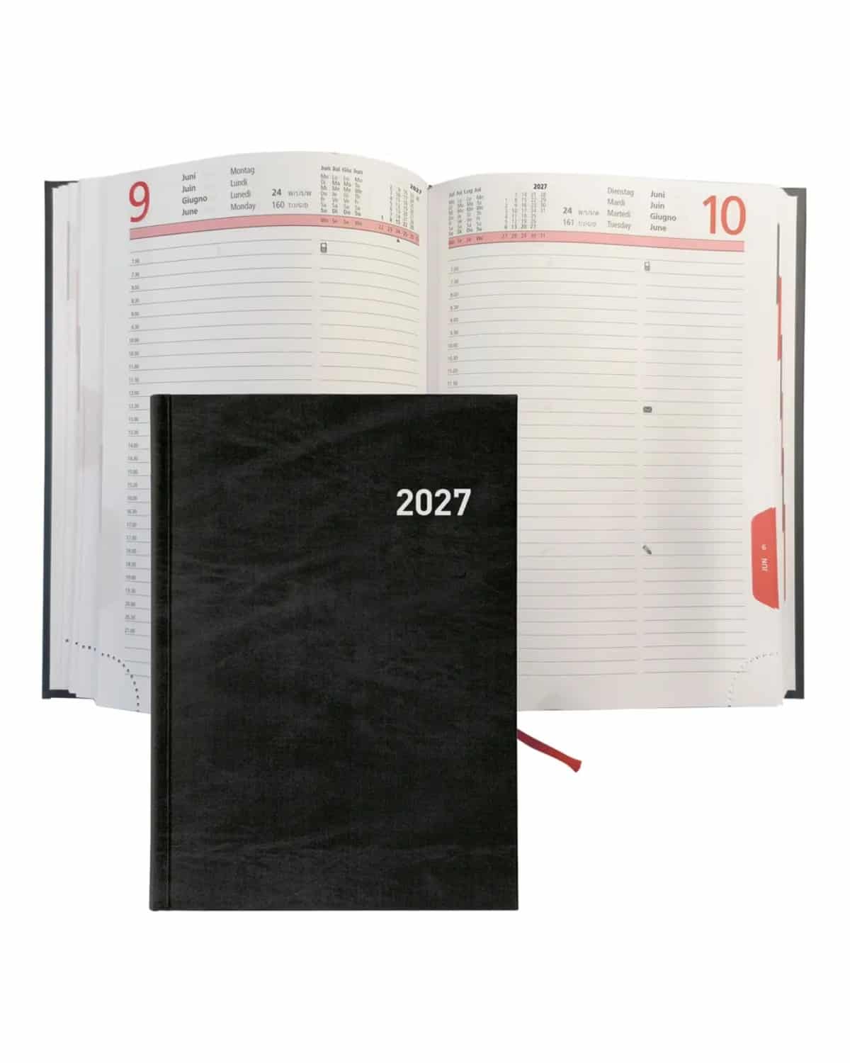 BIELLA Agenda Registra 2027 809501020027U 1G/1S nero ML 14.5x20.5cm