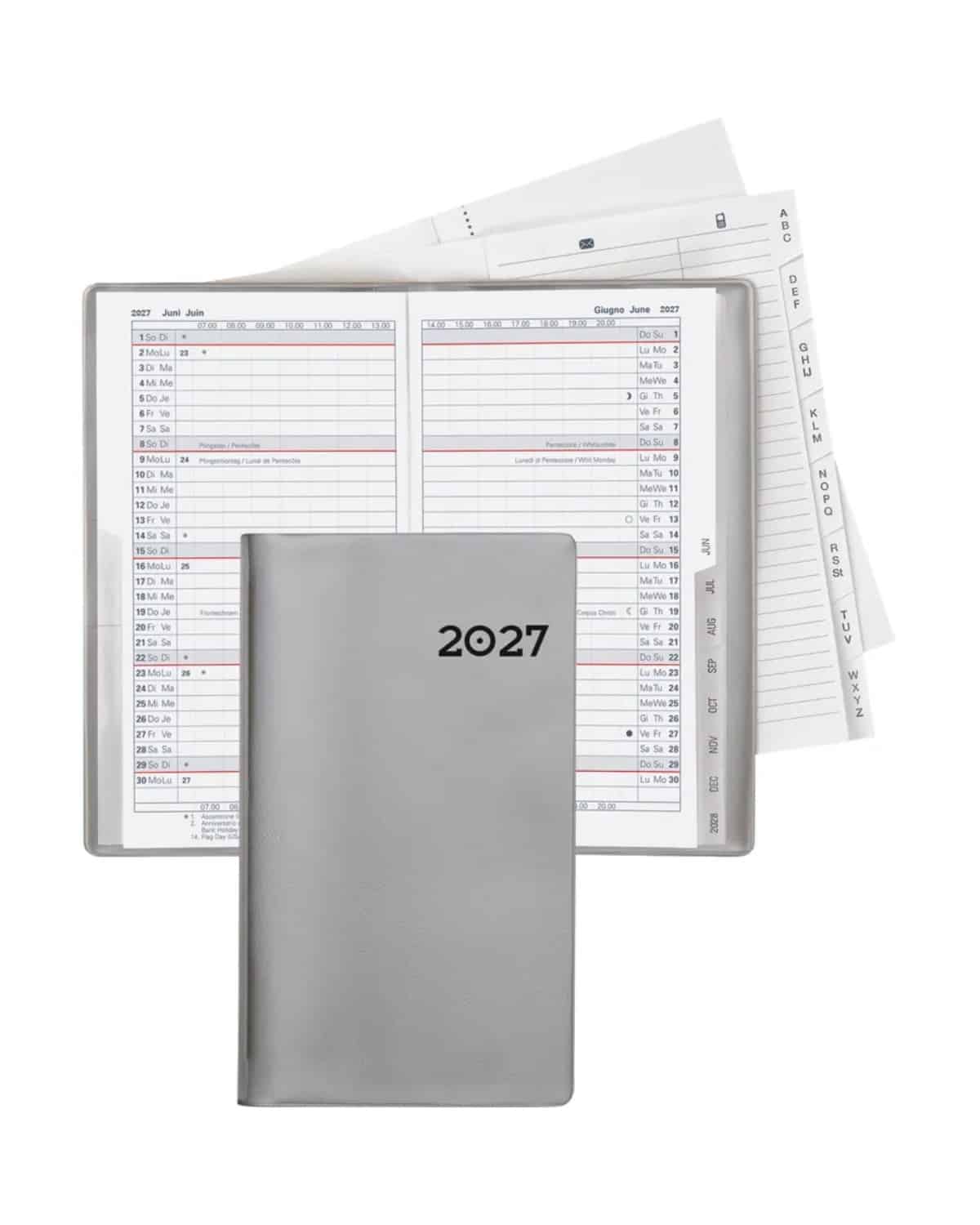 BIELLA Agenda Luzern 2027 855512280027U 1M/2P silber ML 8.7x15.3cm