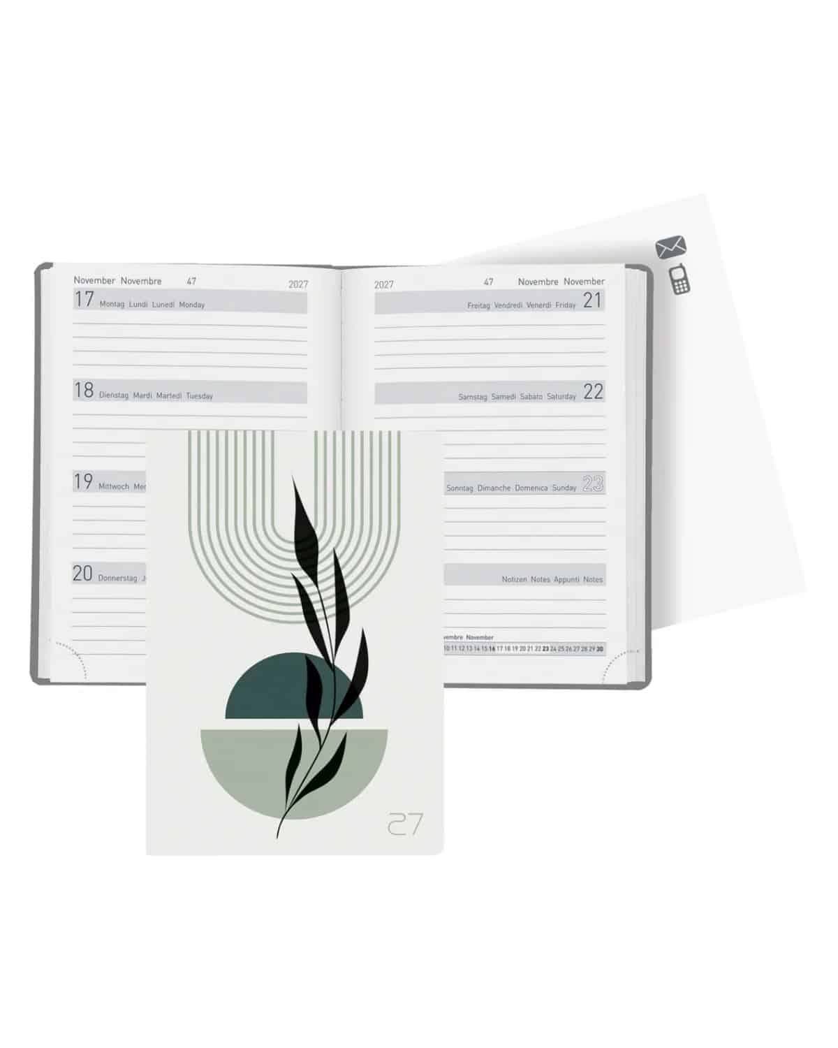 BIELLA Agenda Memento Trend 2027 825413790027U 1S/2P Geometric 10.1x14.2cm