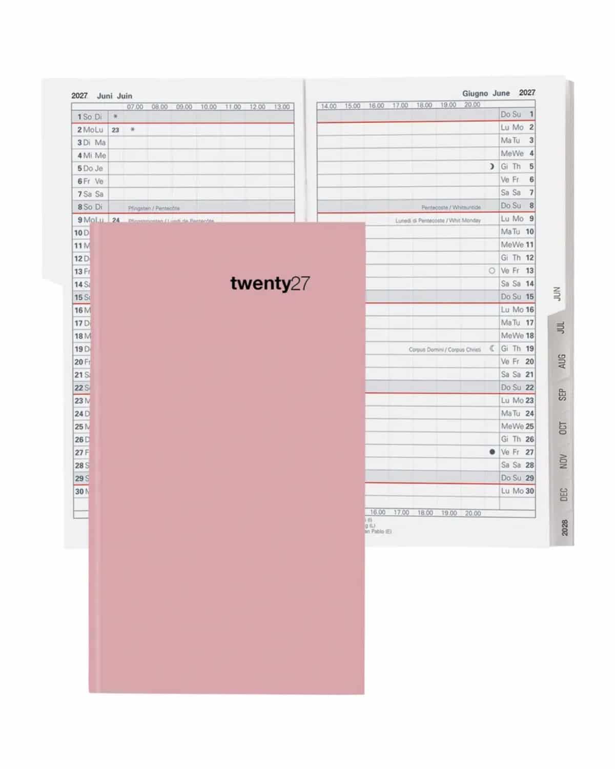 BIELLA Agenda Luzern Colorful 2027 855527400027U 1M/2P rosa ML 8.7x15.3cm