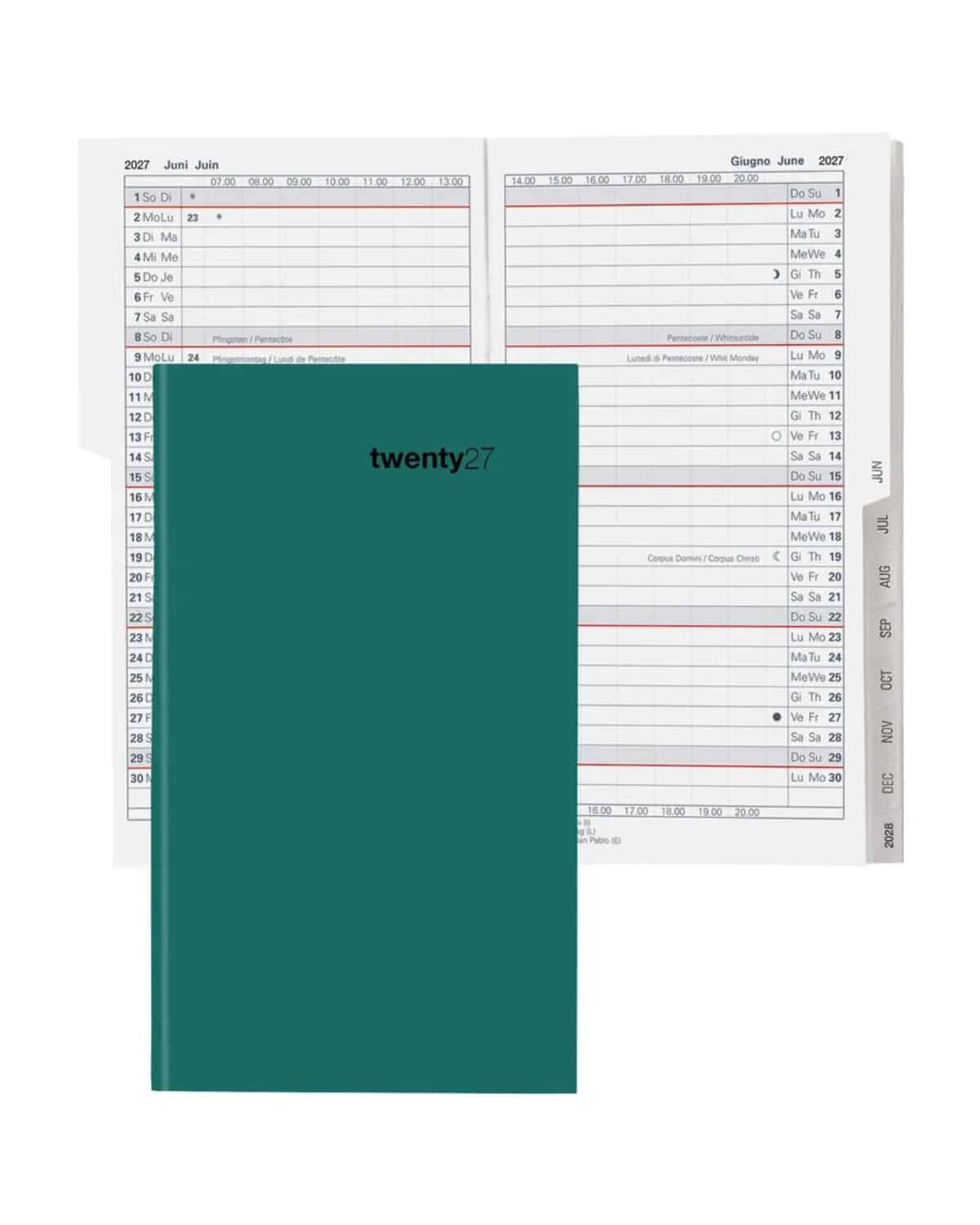 BIELLA Agenda Luzern Colorful 2027 855527090027U 1M/2P petrol ML 8.7x15.3cm