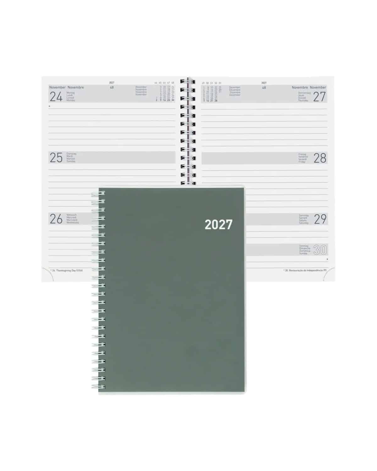 BIELLA Agenda Dispo Term Wire-O 2027 808535000027U 1S/2P Cylar ML 14.5x20.5cm