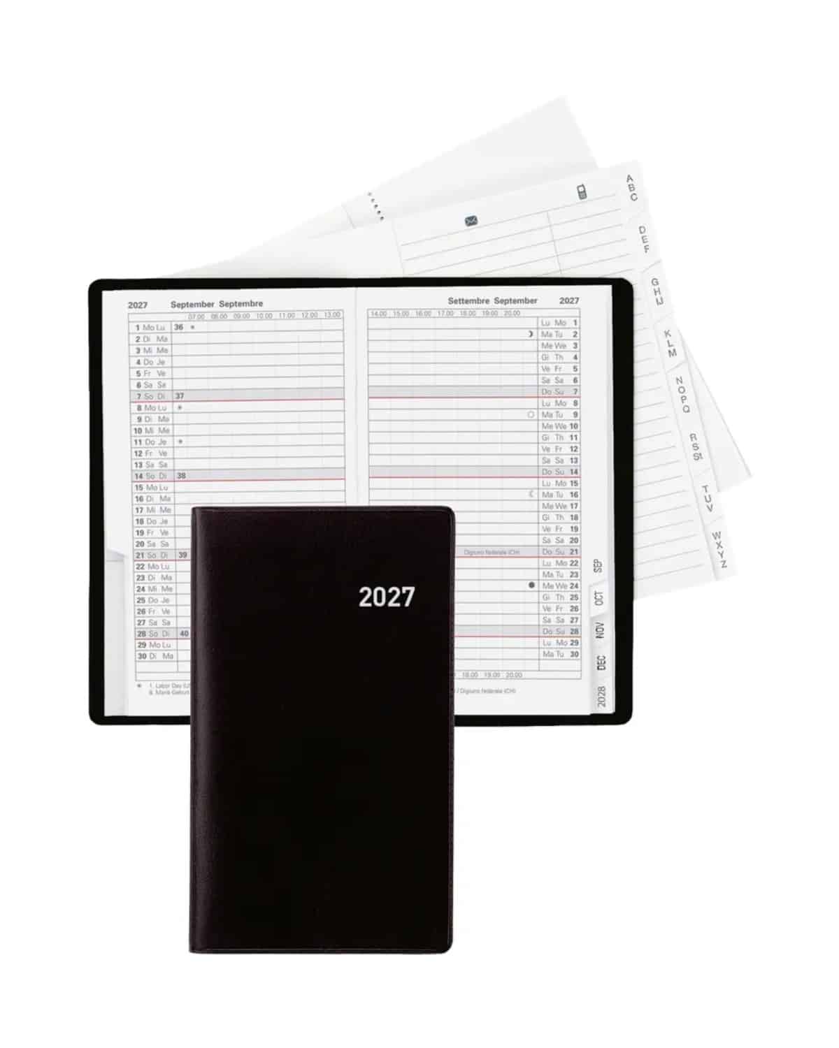 BIELLA Agenda Paris 2027 851512020027U 1M/2P nero ML 7.5x12.6cm