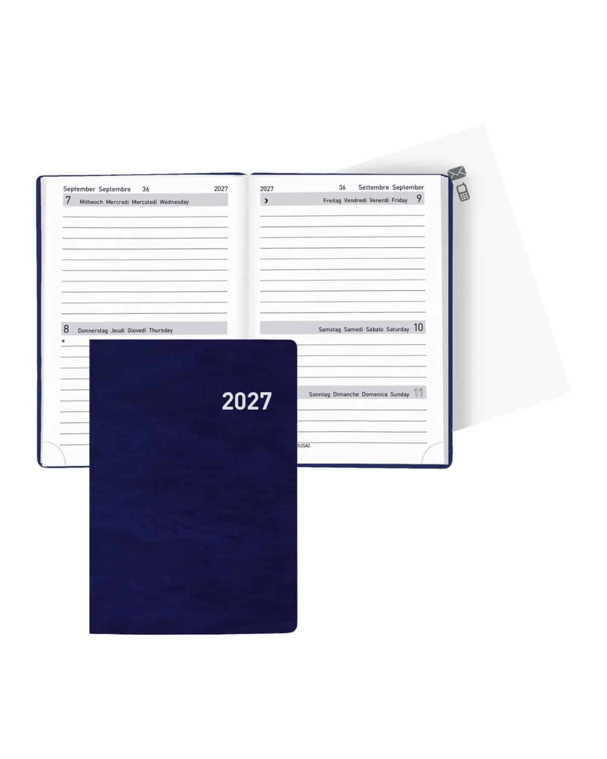 BIELLA Agenda Tell 2027 823201050027U 2G/1S blu ML 8.5x12.5cm