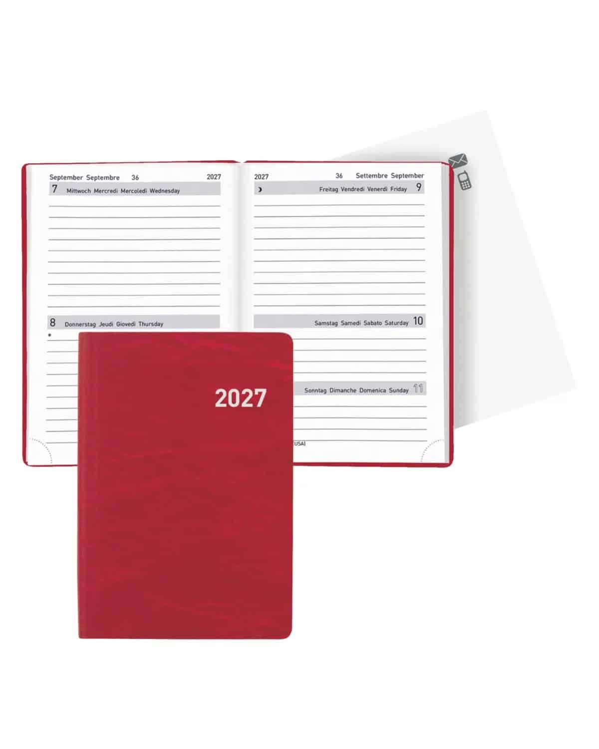 BIELLA Agenda Tell 2027 823201450027U 2G/1S rosso ML 8.5x12.5cm