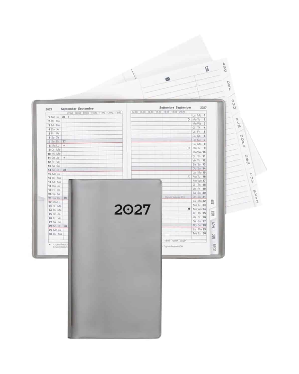 BIELLA Agenda Paris 2027 851512280027U 1M/2P argento ML 7.5x12.6cm