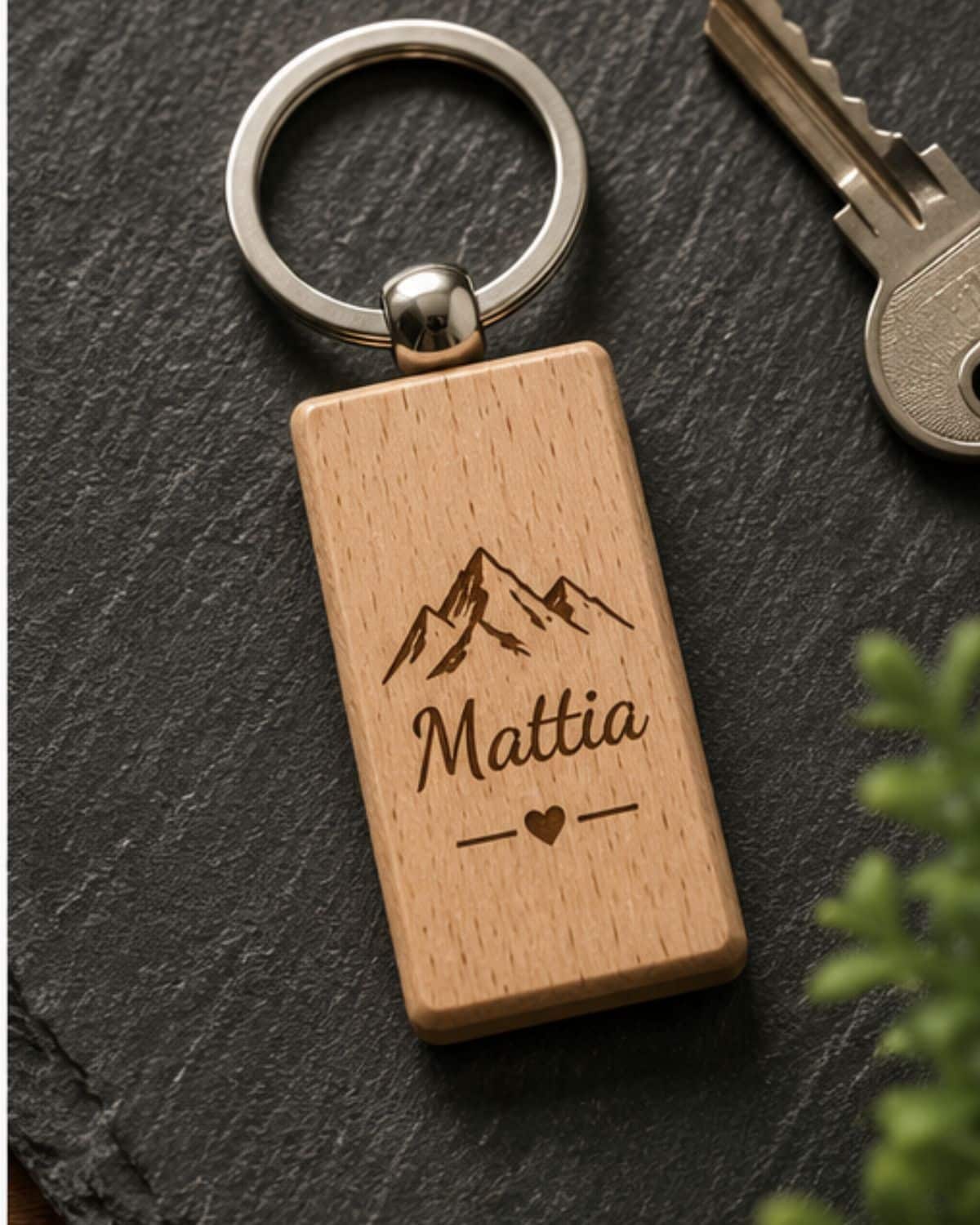 Portachiavi Personalizzato in Legno Rettangolo