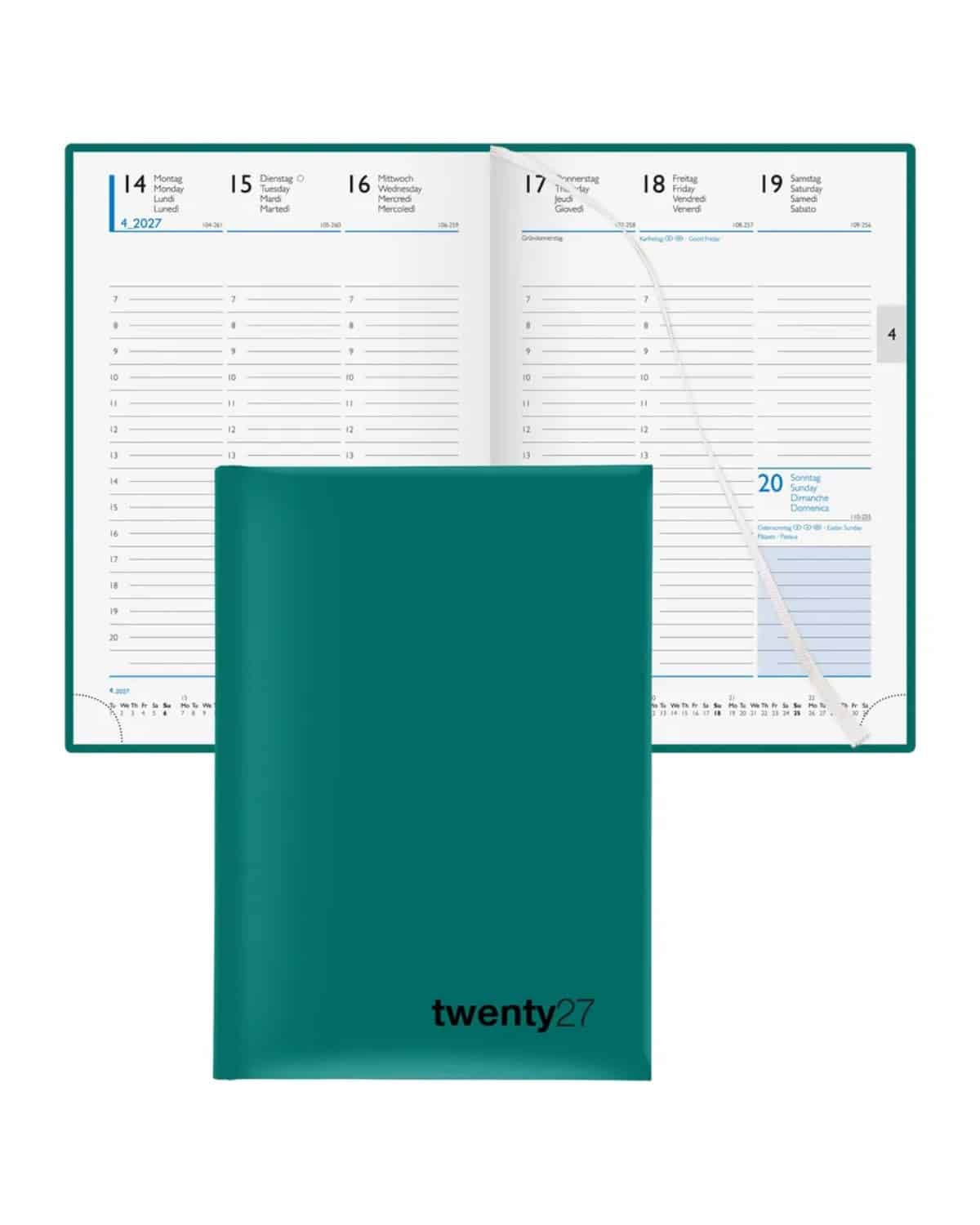 BIELLA Agenda Colorful 7 2027 809707090027U 1S/2P petrol ML 14.5x20.5cm