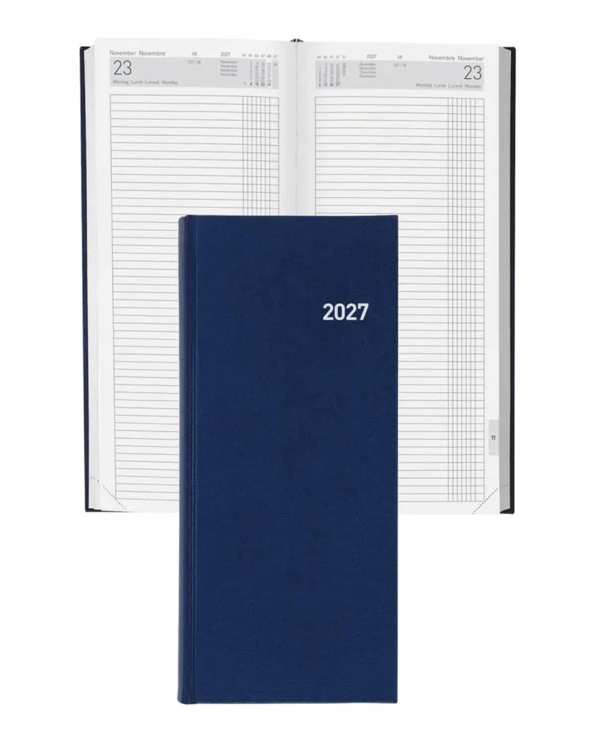BIELLA Agenda Tower ML 2027 800311050027U 1G/2S blu ML 13.5x31.5cm