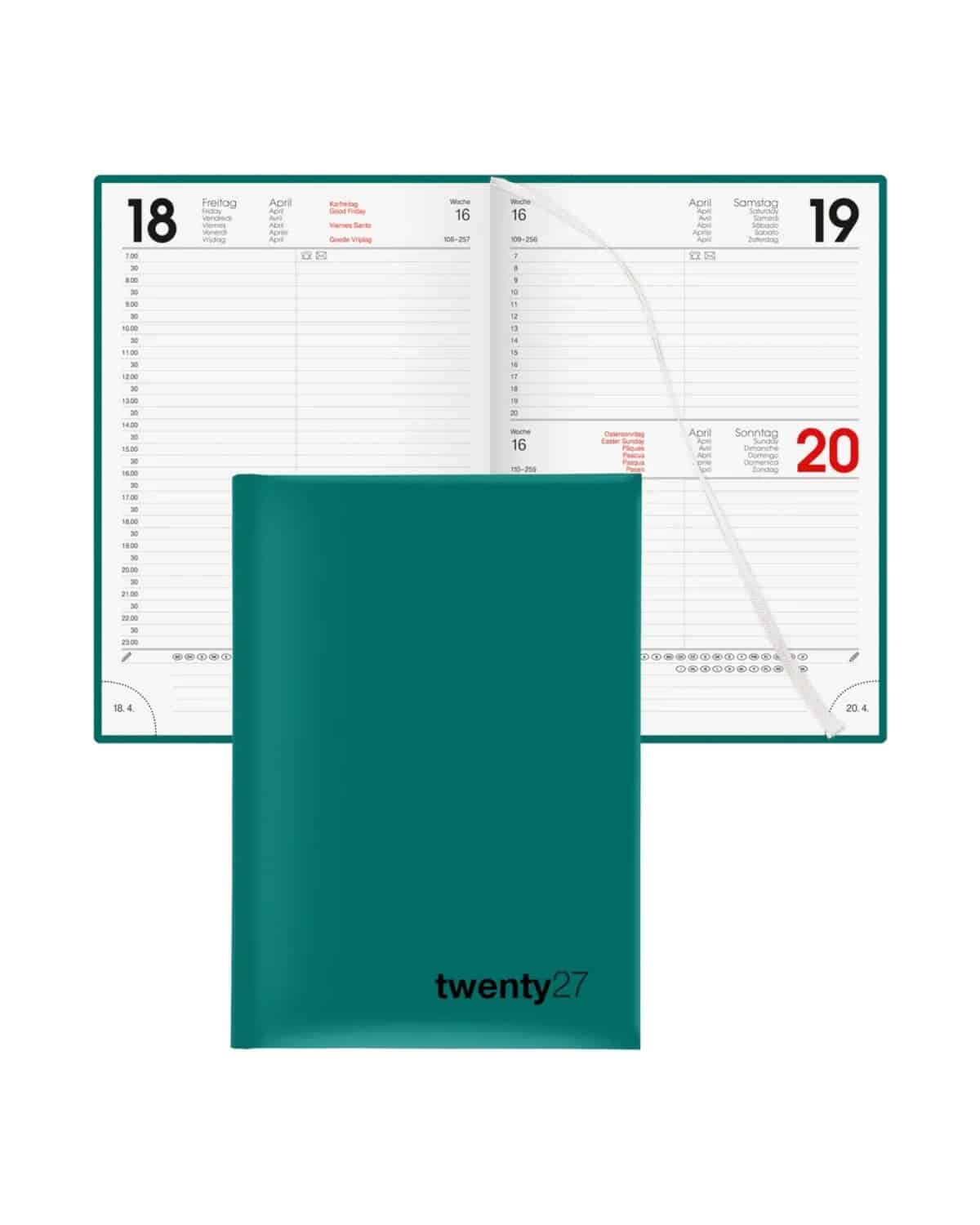 BIELLA Agenda Colorful 2027 809701090027U 1G/1P petrol ML 14.5x20.5cm