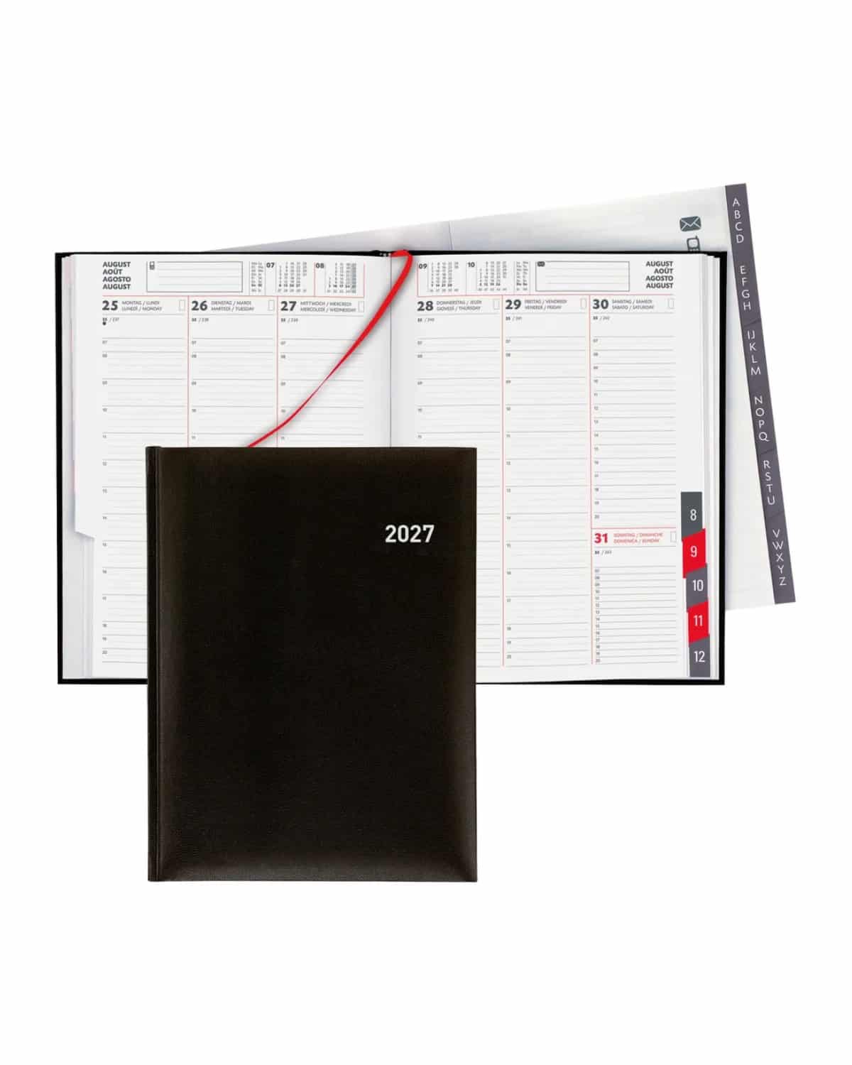 BIELLA Agenda Orario 2027 809301020027U 1S/2P nero ML 17.8x23.5cm