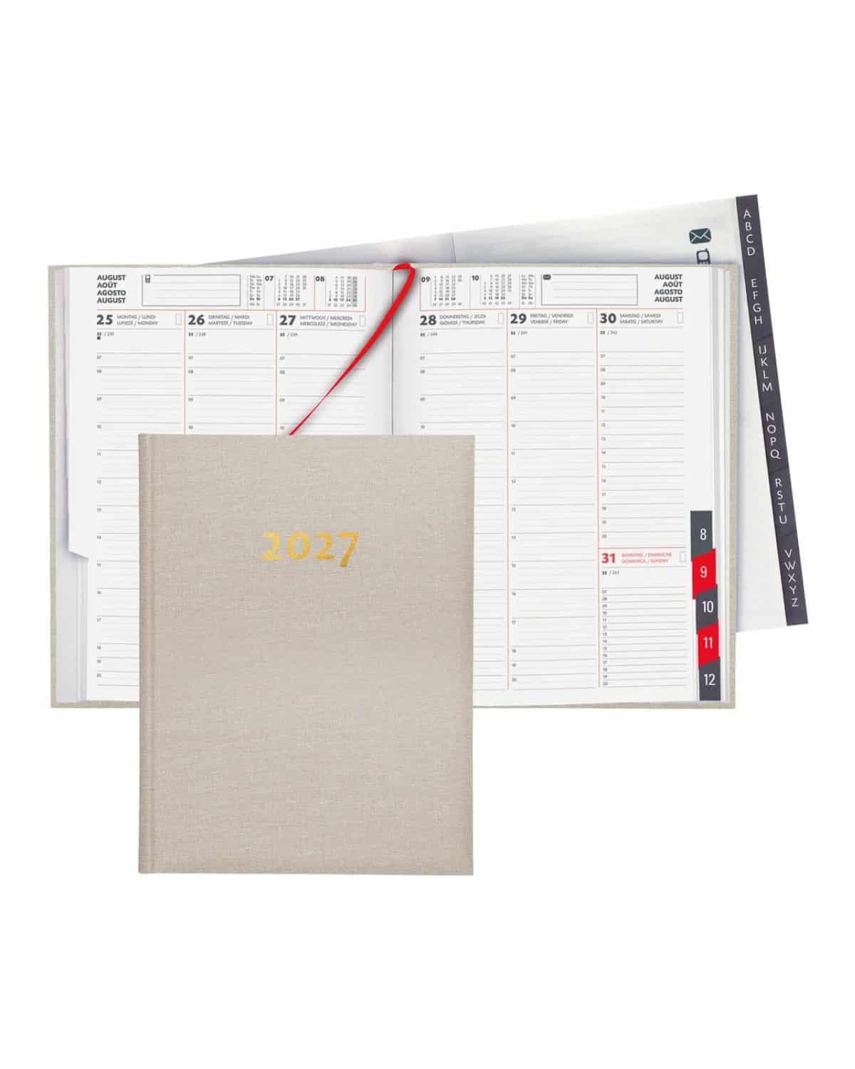 BIELLA Agenda Orario 2027 809301100027U 1S/2P beige ML 17.8x23.5cm