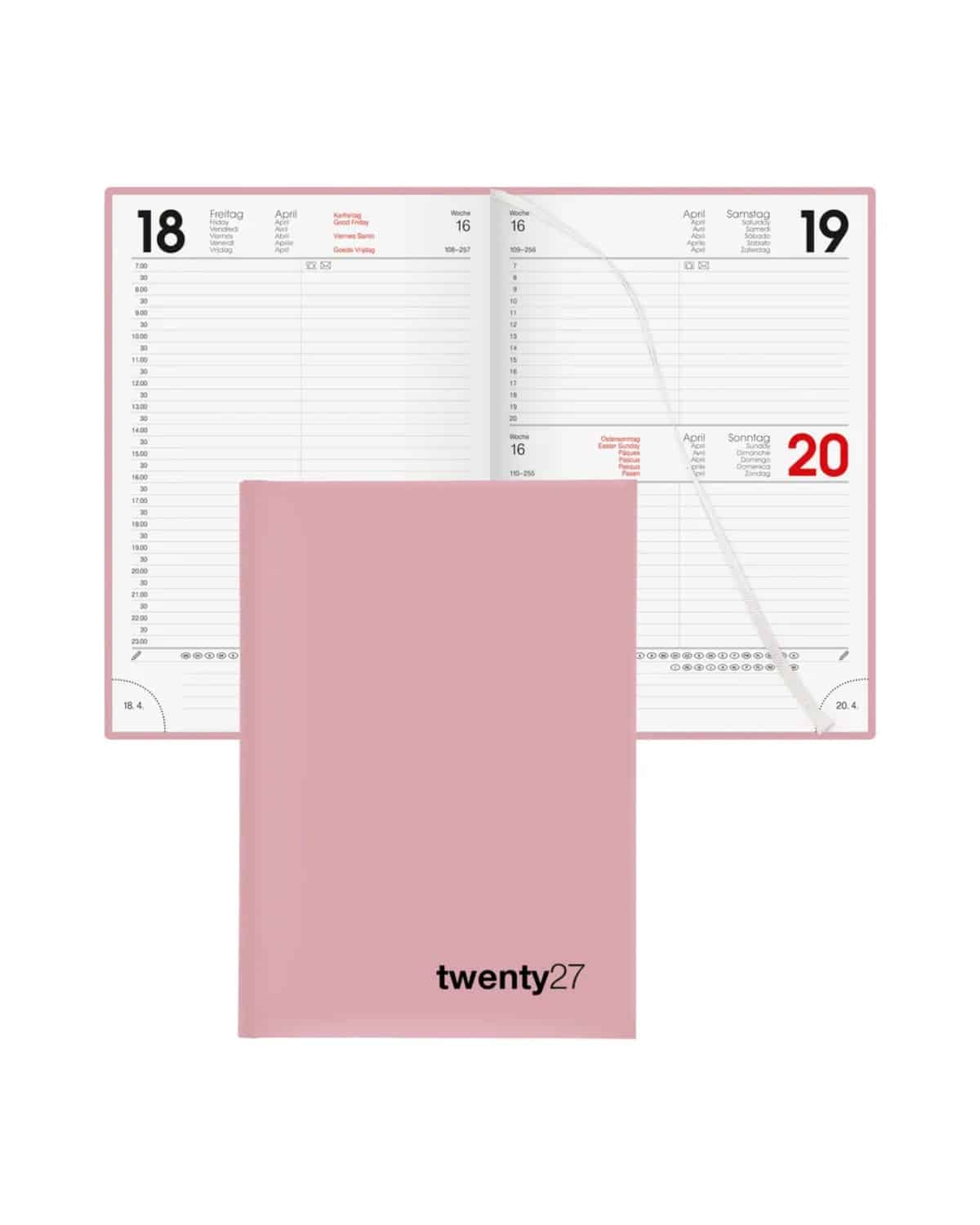 BIELLA Agenda Colorful 2027 809701400027U 1G/1P rosa ML 14.5x20.5cm