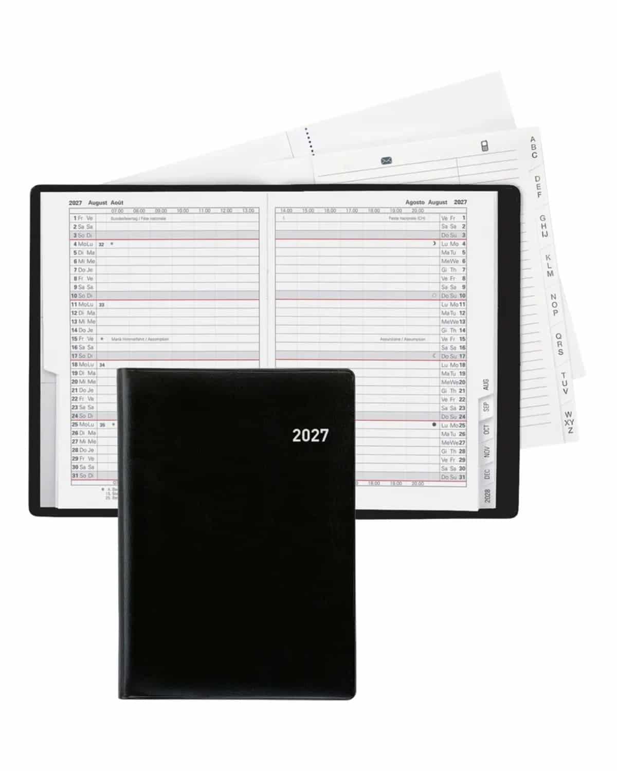 BIELLA Agenda Glasgow 2027 855312020027U 1M/2P nero ML 10x13.9cm