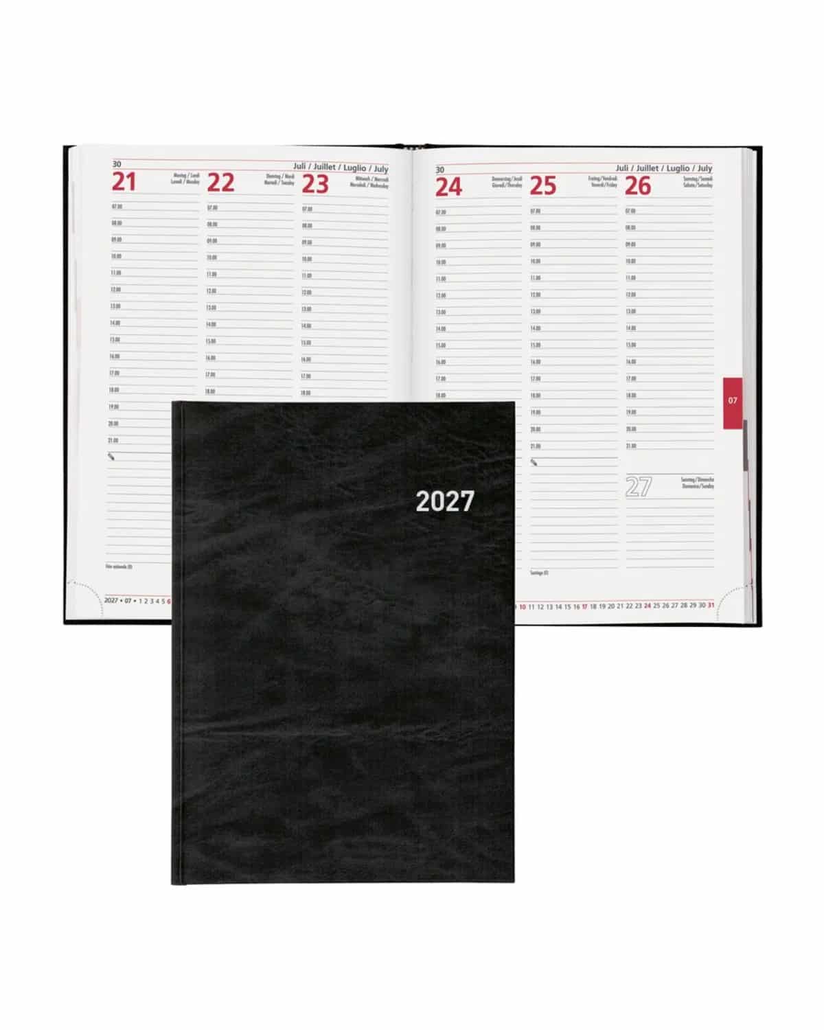 BIELLA Agenda Registra 7 2027 809507020027U 1S/2P nero ML 17.2x24cm