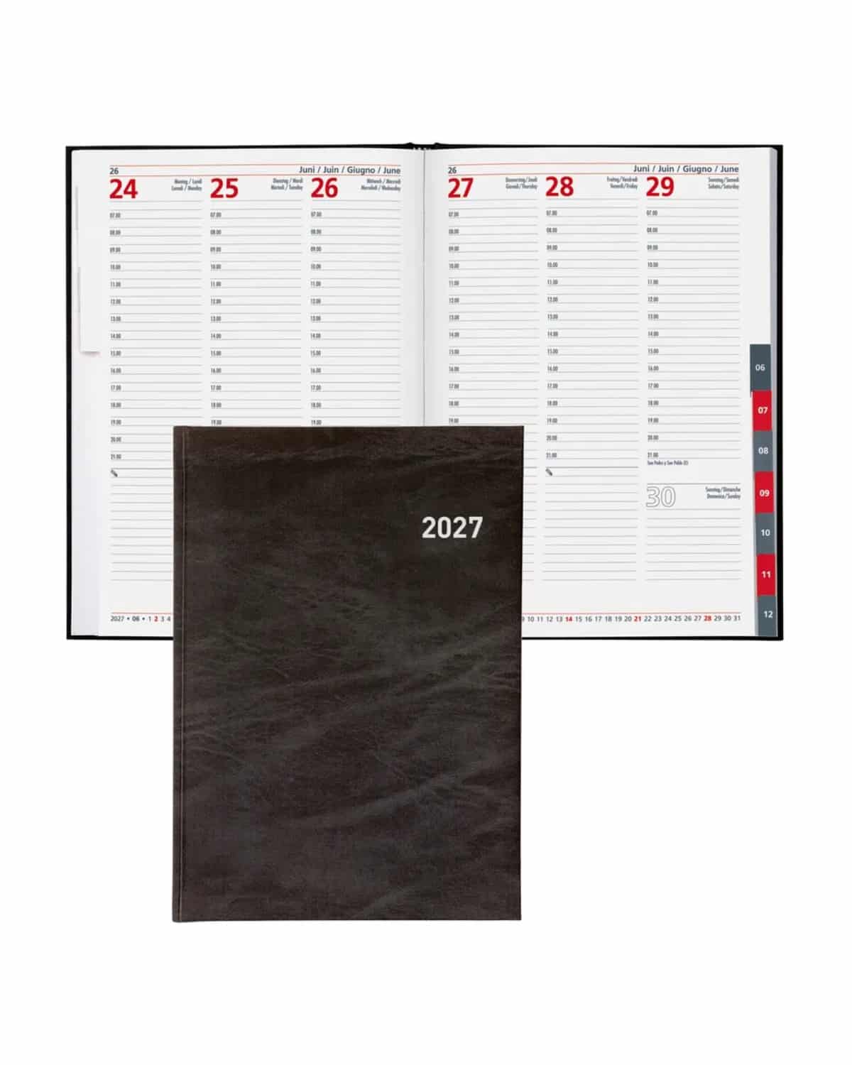 BIELLA Agenda Registra 7 plus 2027 809370020027U 1S/2P nero ML 17.2x24cm