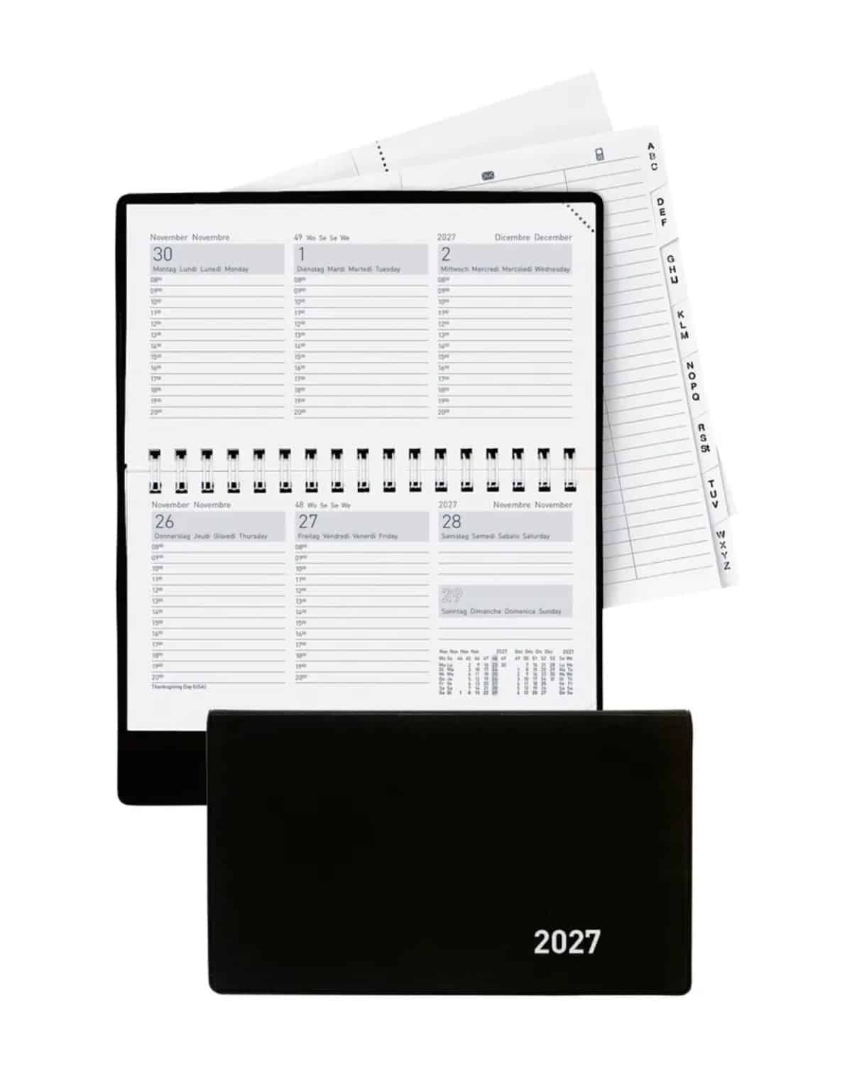 BIELLA Agenda Terminet Wire-O 2027 831773020027U 1S/2P nero ML 15.3x8.5cm