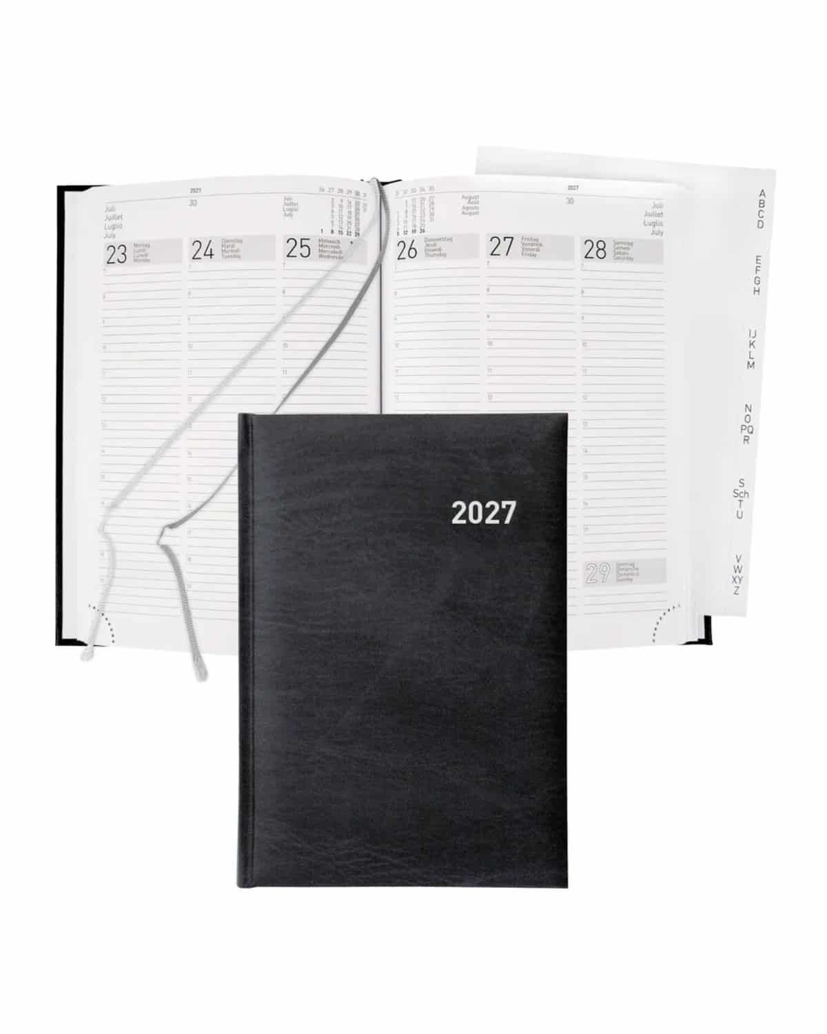 BIELLA Agenda Terminia 2027 806536020027U 1S/2P nero ML 14.5x20.5cm