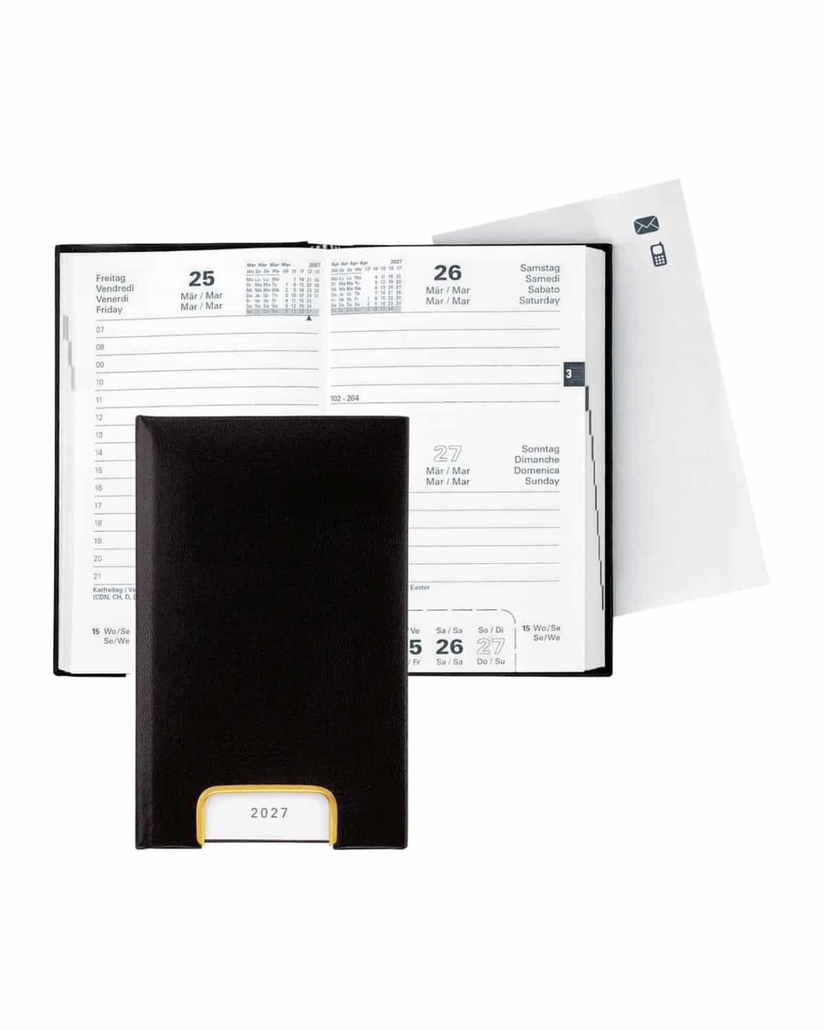 BIELLA Agenda Disponent 2027 807401020027U 1G/1P nero ML 10.1x16cm