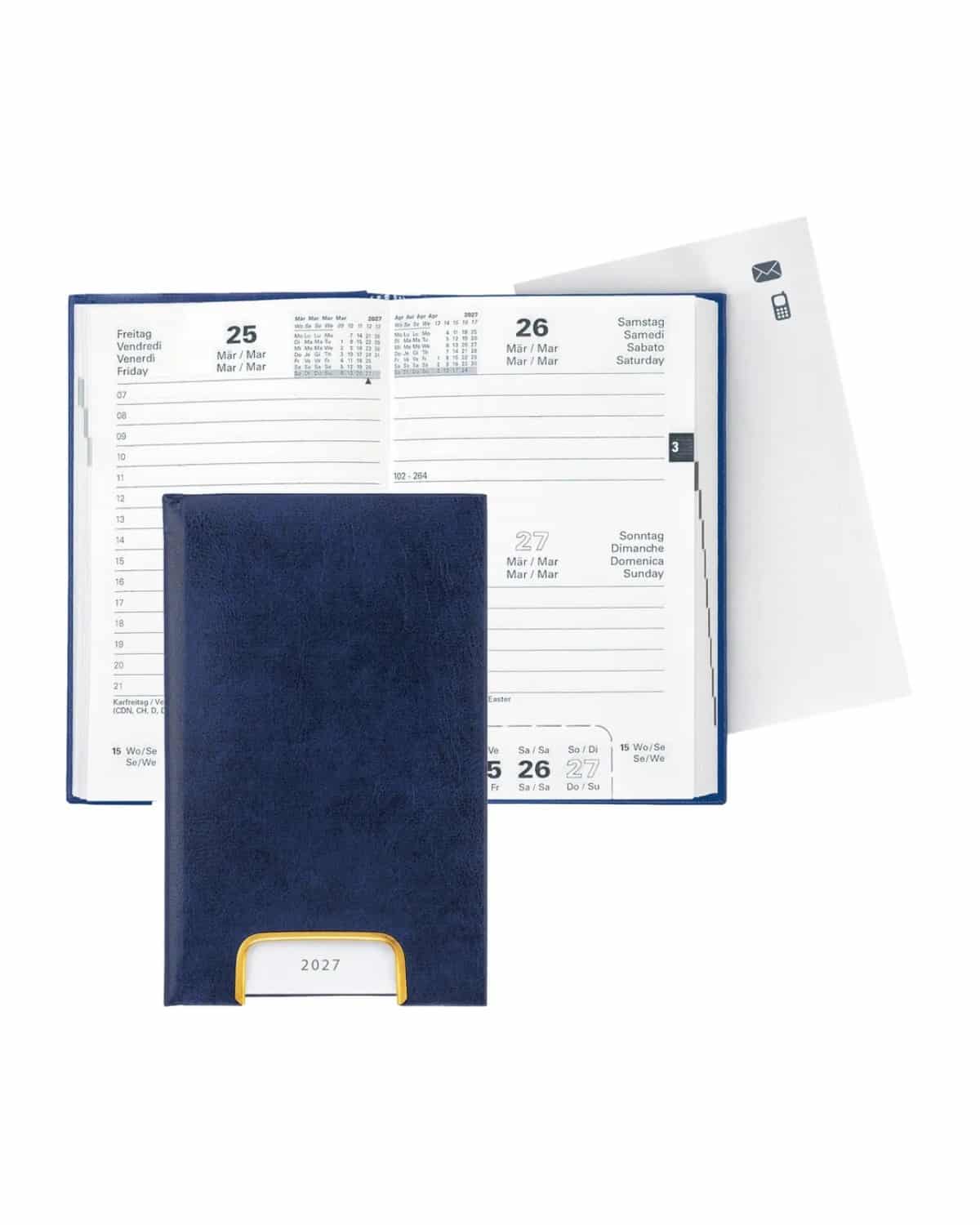BIELLA Agenda Disponent 2027 807401050027U 1G/1P blu ML 10.1x16cm