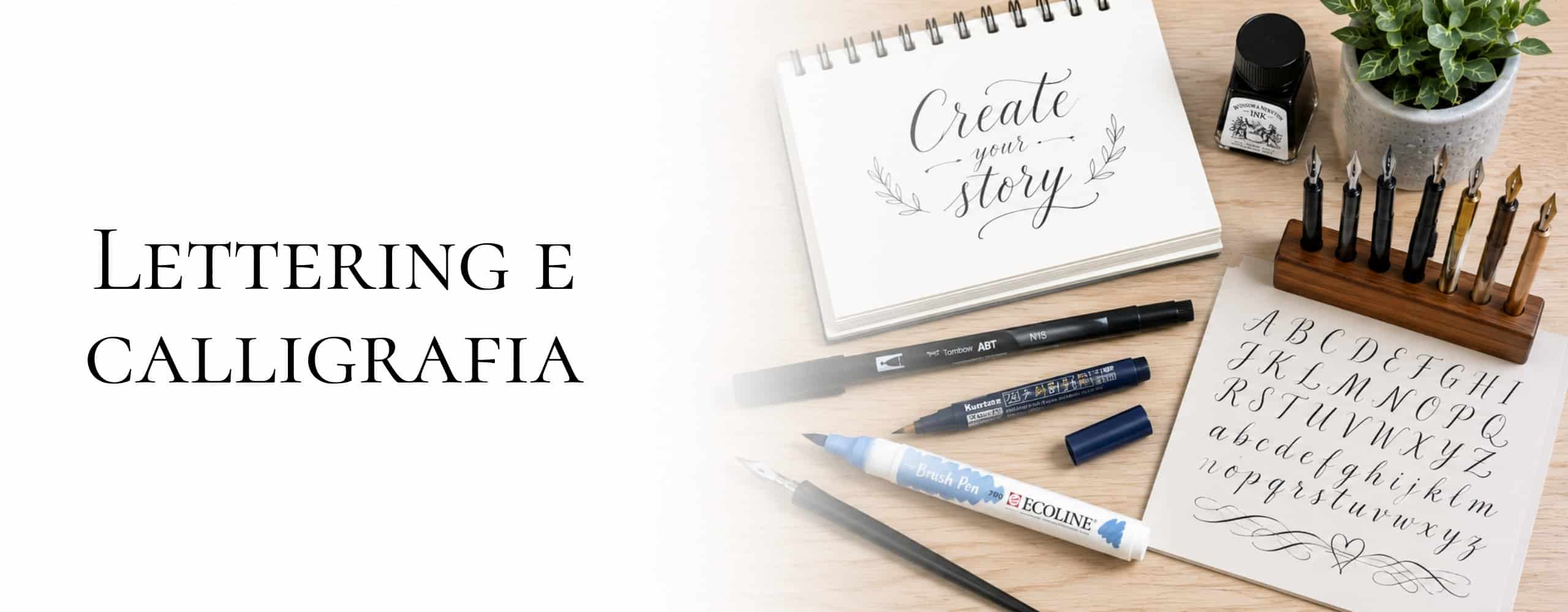 Banner pagina lettering e calligrafia