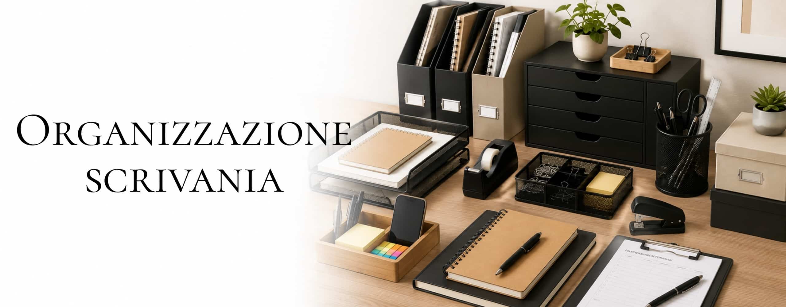 Banner pagina organizzazione scrivania