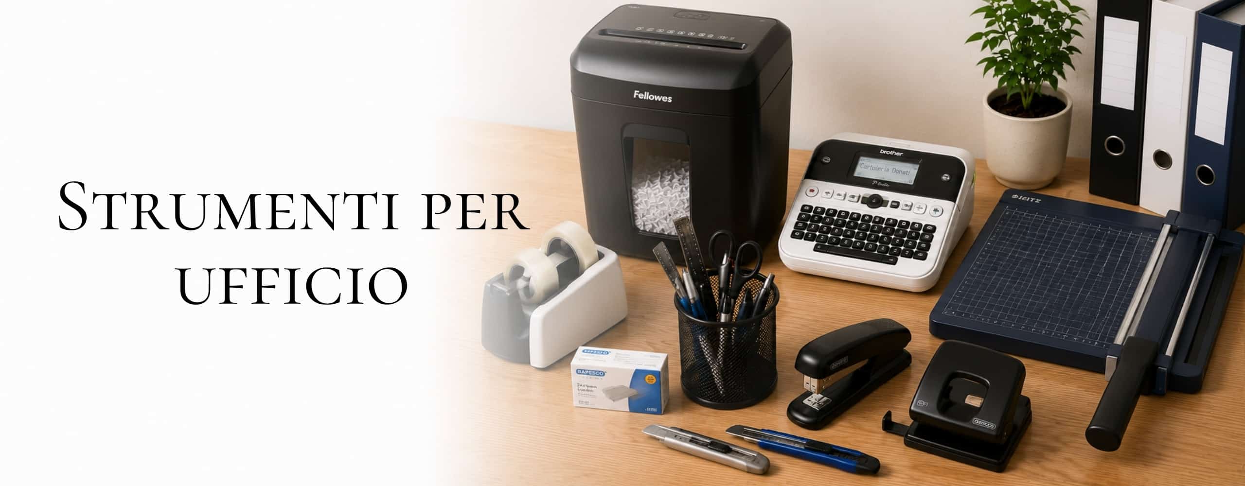 Banner pagina strumenti per ufficio