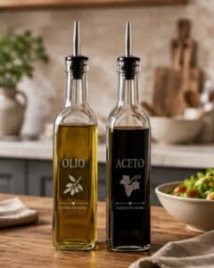Bottiglie personalizzate per olio e aceto