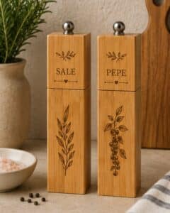 Macina sale e pepe personalizzati in bambù