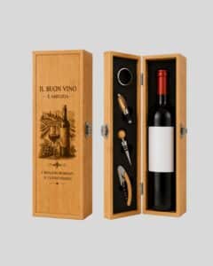 Scatola vino personalizzata con accessori